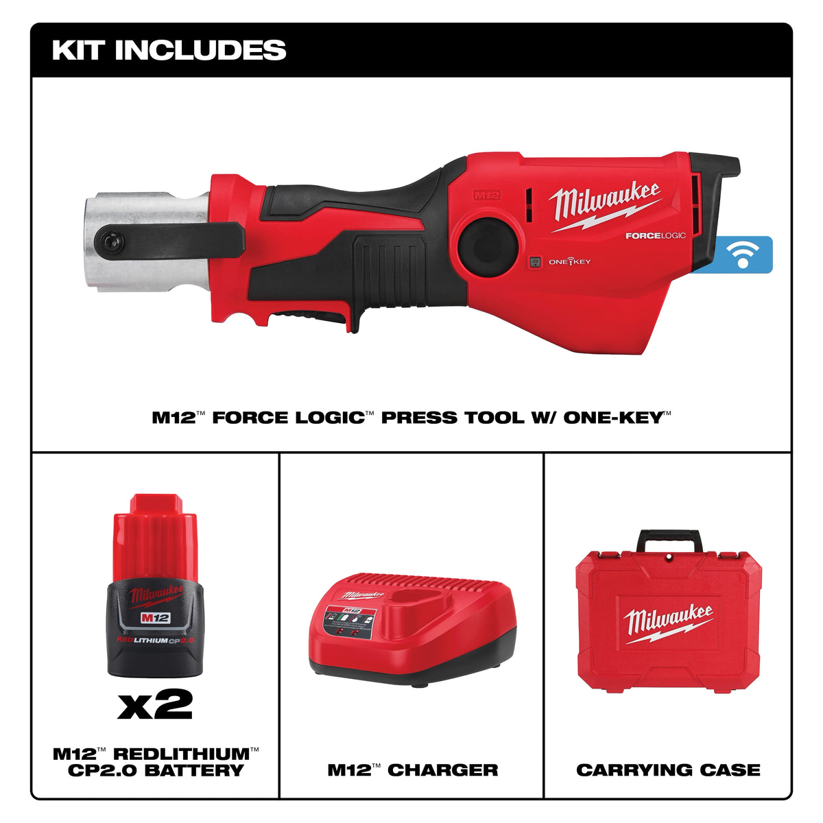 Milwaukee M12™ FORCE LOGIC™ Press Tool Kit w/ ONE-KEY™