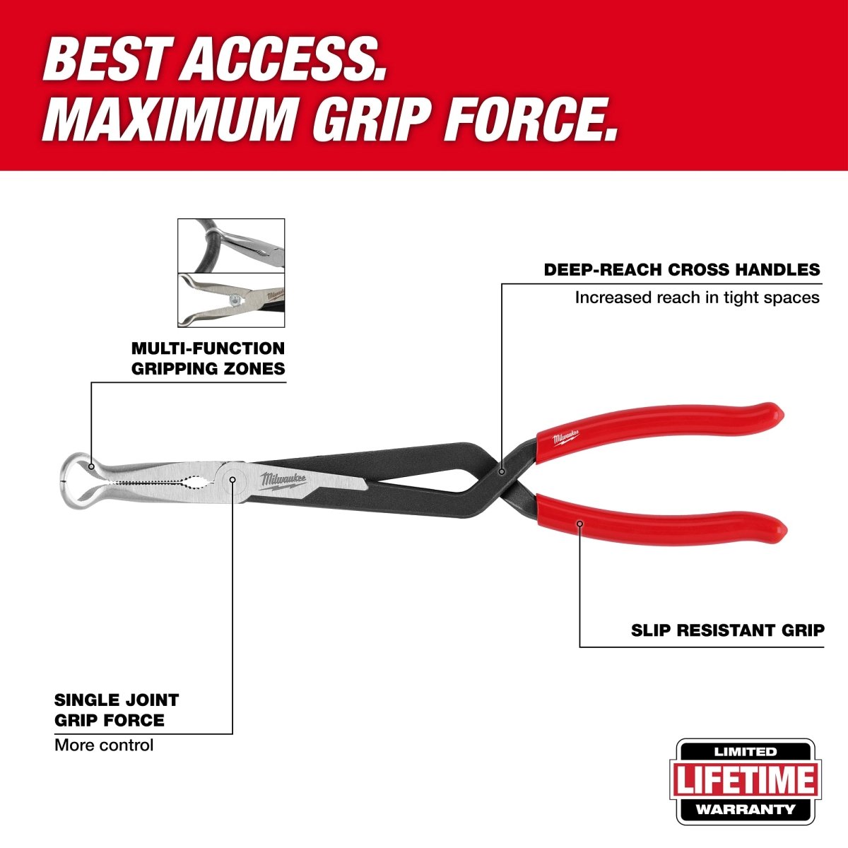 3PC Long Reach Hose Grip Pliers Set - AAA Industrial Supply