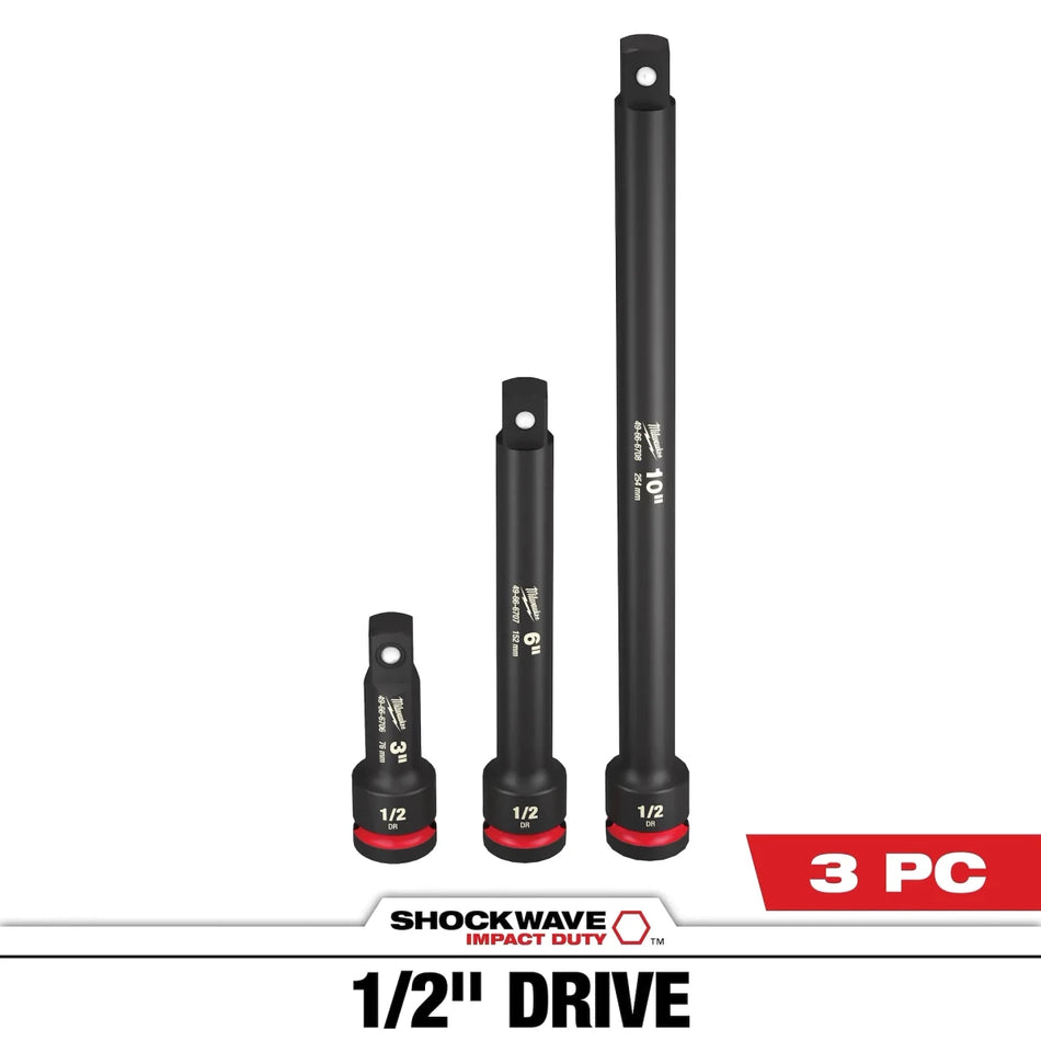 3PC SHOCKWAVE™ Impact Duty 1/2"Drive Extension Set - AAA Industrial Supply