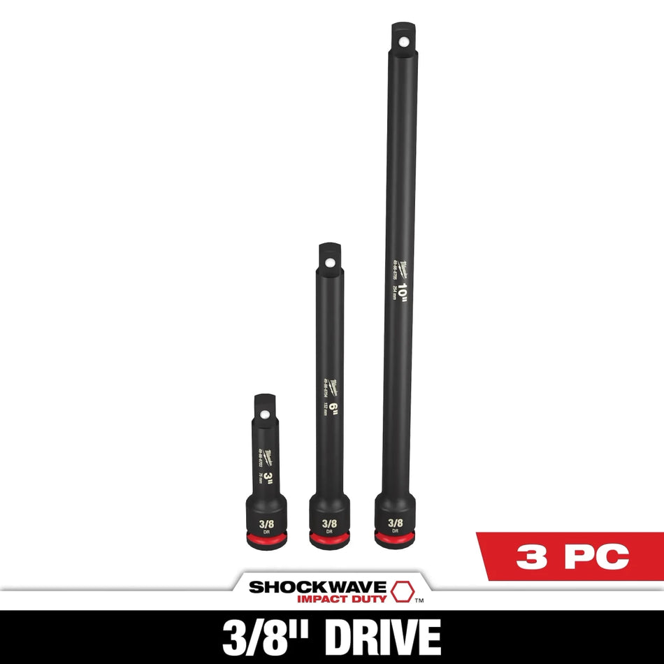 3PC SHOCKWAVE™ Impact Duty 3/8" Drive Extension Set - AAA Industrial Supply
