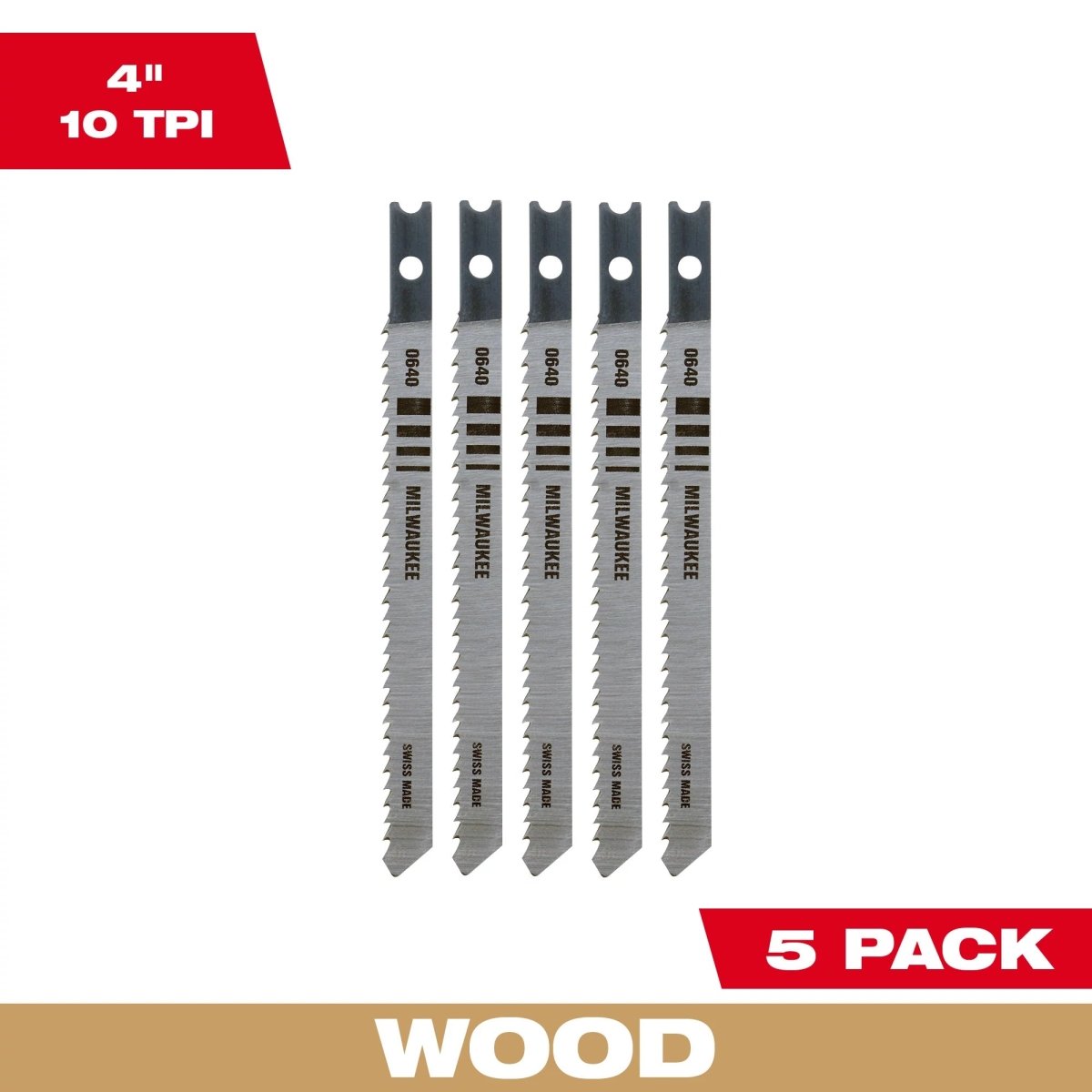 4" 10TPI U - Shank Wood High Carbon Steel Jig Saw Blades (5 PK) - AAA Industrial Supply