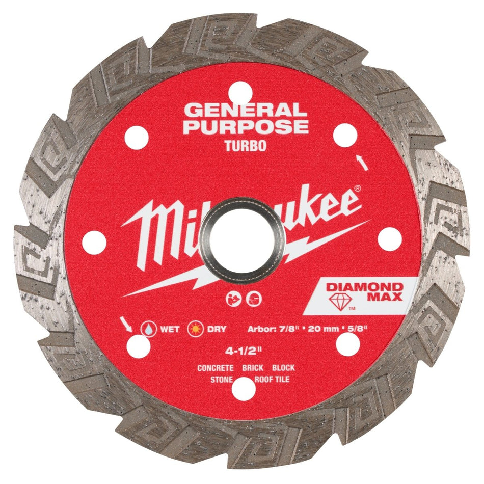 4 - 1/2" DIAMOND MAX™ Turbo, General Purpose Diamond Blade - AAA Industrial Supply