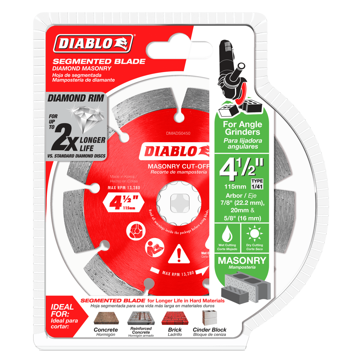 4 - 1/2" Diamond Segmented Masonry Cut - Off Blade - AAA Industrial Supply