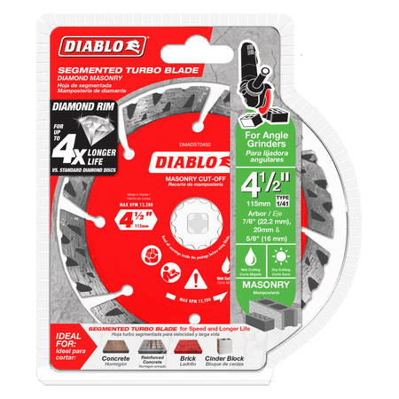 4 - 1/2" Diamond Segmented Turbo Masonry Cut - Off Blade - AAA Industrial Supply