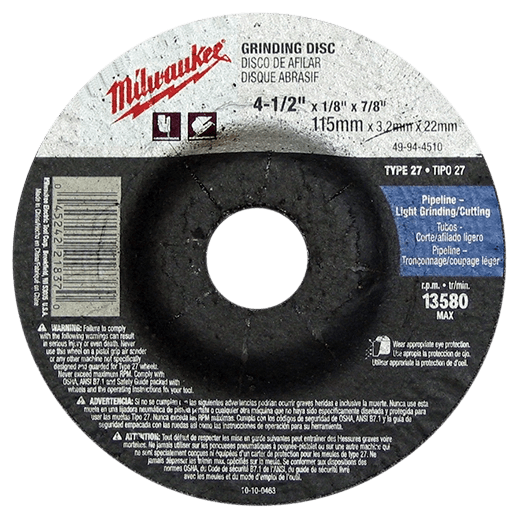 4-1/2" x .045" x 7/8" Cut-Off Wheel (Type 27) - AAA Industrial Supply