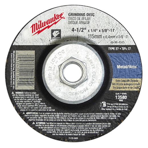 4-1/2" x 1/4" x 7/8" Grinding Wheel (Type 27) - AAA Industrial Supply