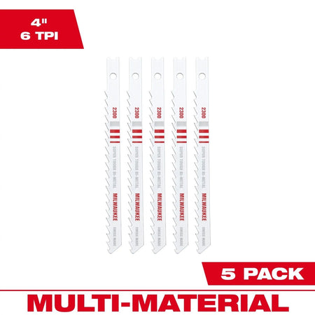 4" 6TPI U - Shank Multi - Material Bi - Metal Jig Saw Blade (5 PK) - AAA Industrial Supply