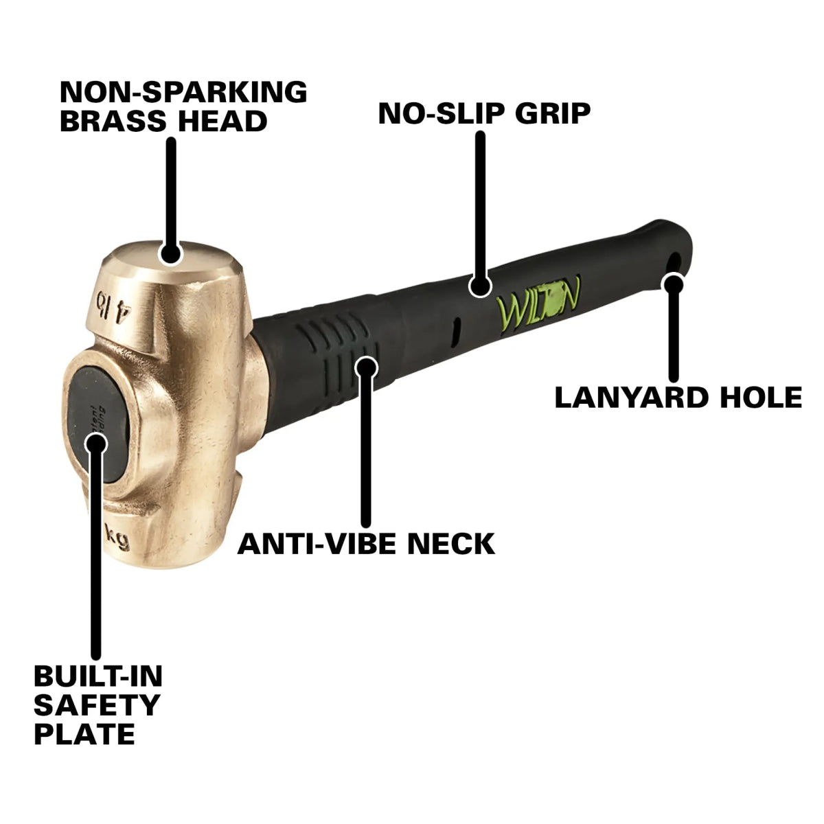 4 Lb Head 16 BASH Brass Hammer - AAA Industrial Supply