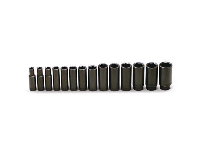 1/2" Drive 14 Piece Set - 6 Point Deep Impact Sockets, 3/8" - 1-1/4"
