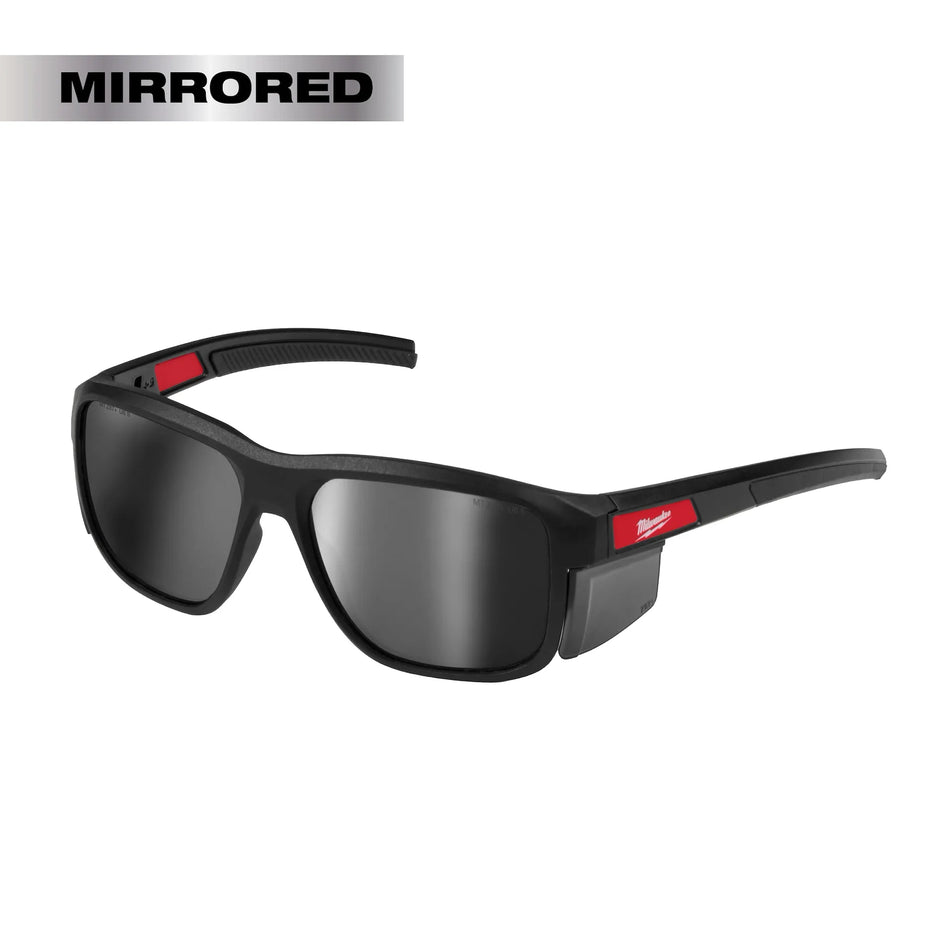 Full Frame Safety Glasses with Removable Side Shields – Mirrored Anti-Scratch Lenses