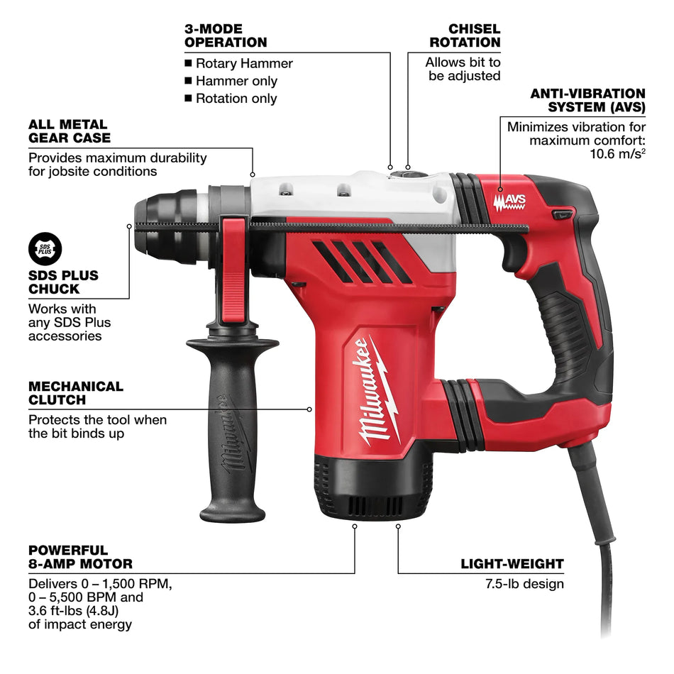 1-1/8" SDS Plus Rotary Hammer Kit