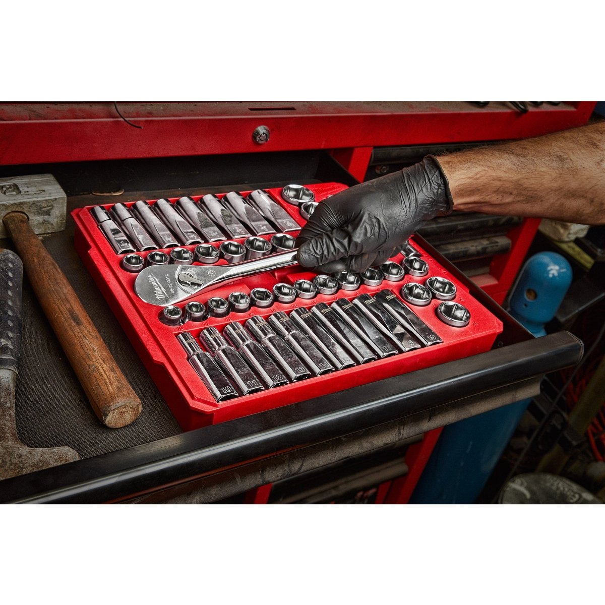 47pc 1/2" Drive Metric & SAE Ratchet and Socket Set with FOUR FLAT™ Sides - AAA Industrial Supply