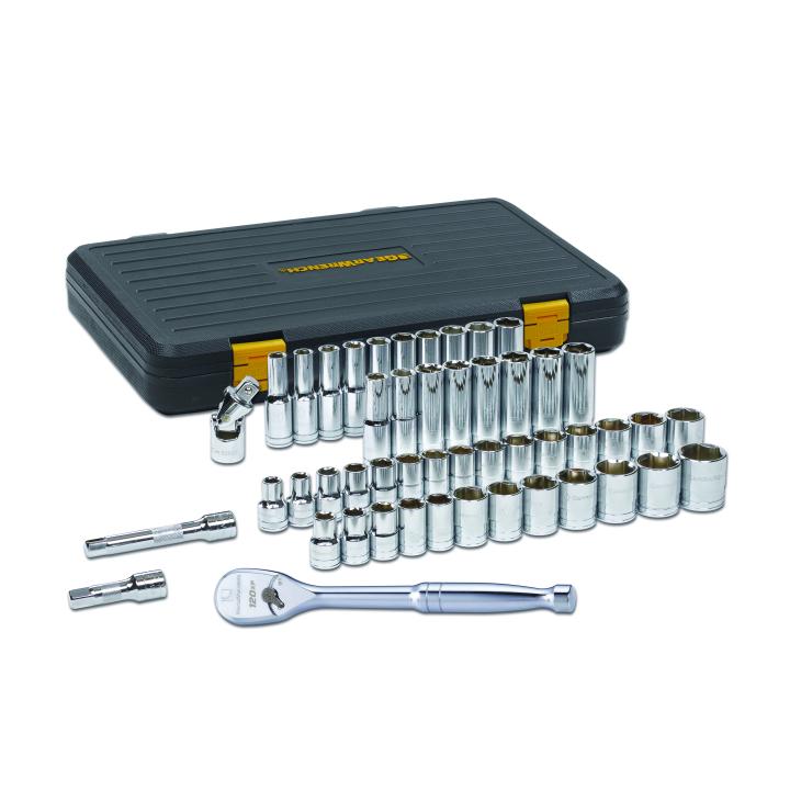 49 Piece 1/2" Drive 6 Point 120XP™ Standard and Deep SAE/Metric Mechanics Tool Set - AAA Industrial Supply