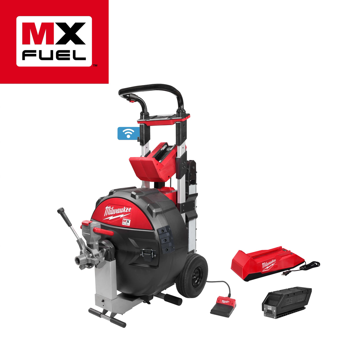 Milwaukee MX FUEL™ Sewer Drum Machine w/ POWERTREDZ™ for 5/8“ - ¾“ Cable Kit