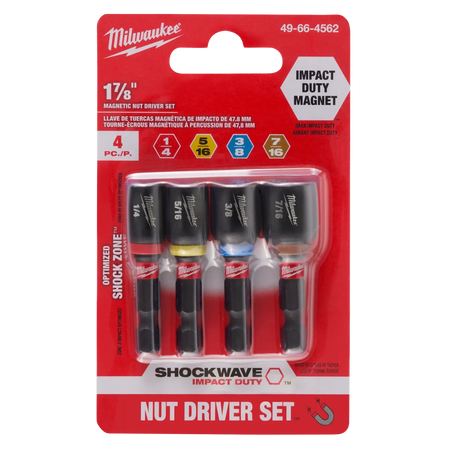 4PC SHOCKWAVE™ Impact Duty 1-7/8" Magnetic Nut Driver Set - AAA Industrial Supply