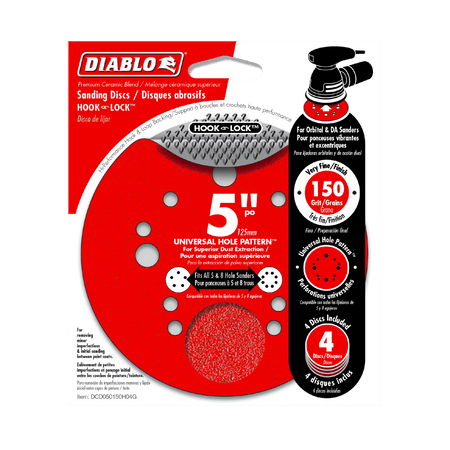 5" 150 - Grit Hook & Lock™ ROS Sanding Discs (4 - pk) - AAA Industrial Supply