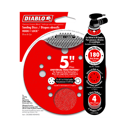 5" 180 - Grit Hook & Lock™ ROS Sanding Discs (4 - pk) - AAA Industrial Supply