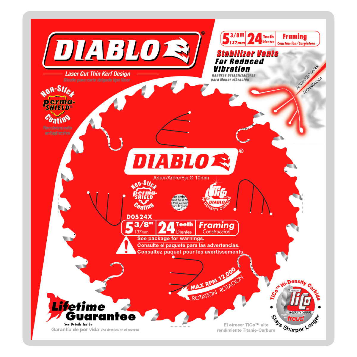 5 - 3/8" x 24 - Teeth Framing Saw Blade for Wood - AAA Industrial Supply