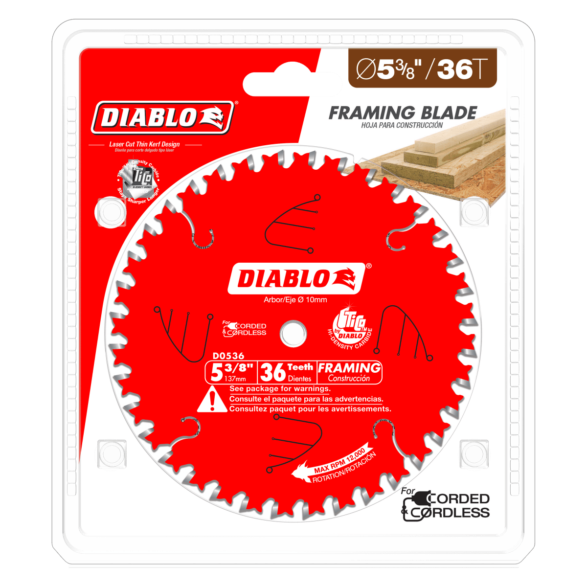 5 - 3/8" x 36 - Teeth Finish Trim Saw Blade for Wood - AAA Industrial Supply