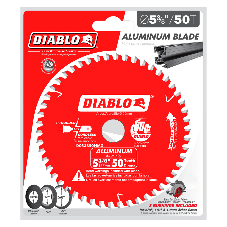 5 - 3/8" x 50 - Teeth Saw Blade for Aluminum - AAA Industrial Supply