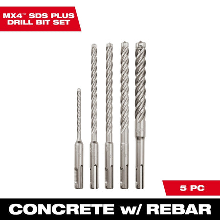 5 PC SDS Plus 4CT MX4™ Set - AAA Industrial Supply