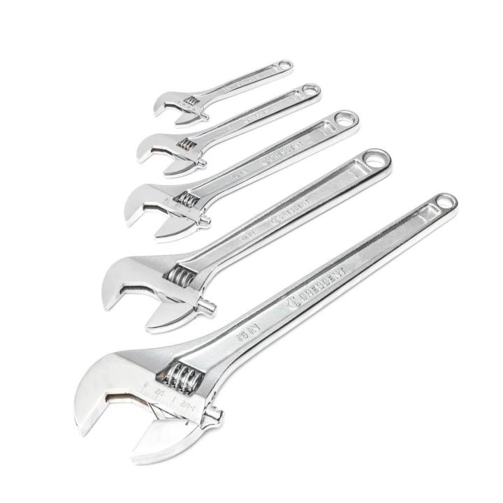 5 Piece Adjustable Wrench Set 6", 8", 10", 12", & 15" - AAA Industrial Supply