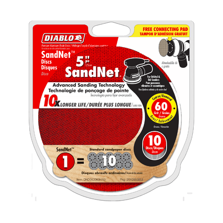 5" Sand Demon™ 60 - Grit Sanding Discs with Connection Pad (10 - pk) - AAA Industrial Supply