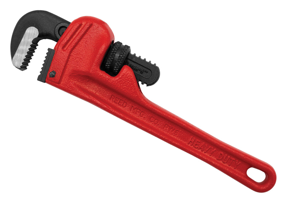 Heavy-Duty Straight Pipe Wrench, 8 in OAL, 1/8 to 1 in Jaw