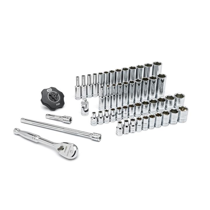 51 Piece 1/4" Drive 6 Point 120XP™ Standard and Deep SAE/Metric Mechanics Tool Set - AAA Industrial Supply