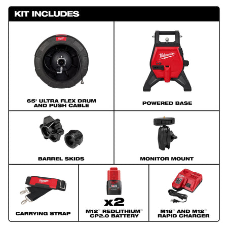 Milwaukee M12™ 65’ Ultra Flex Compact Inspection Camera Kit