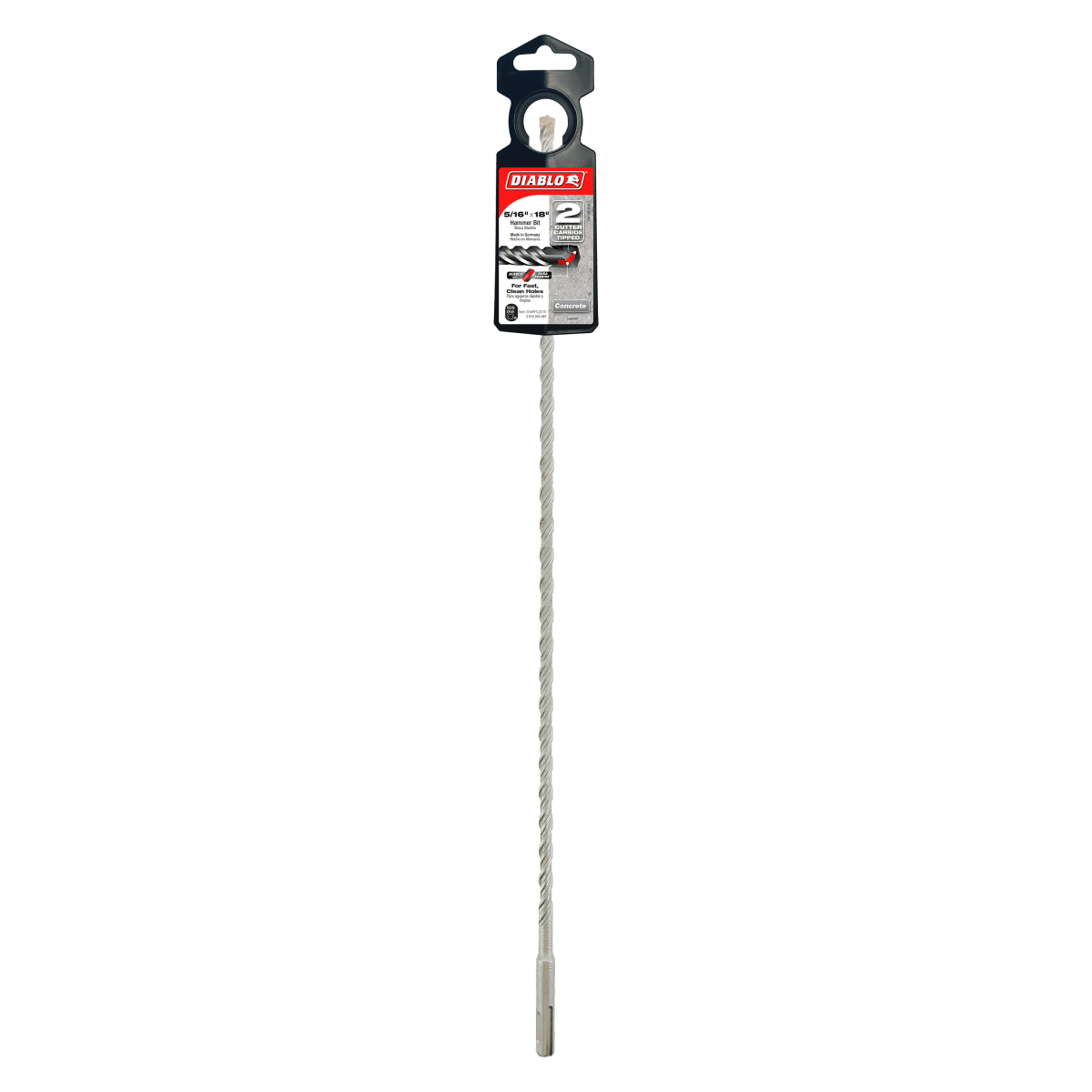 5/16" x 16" x 18" SDS - Plus 2 - Cutter Carbide - Tipped Hammer Drill Bit - AAA Industrial Supply