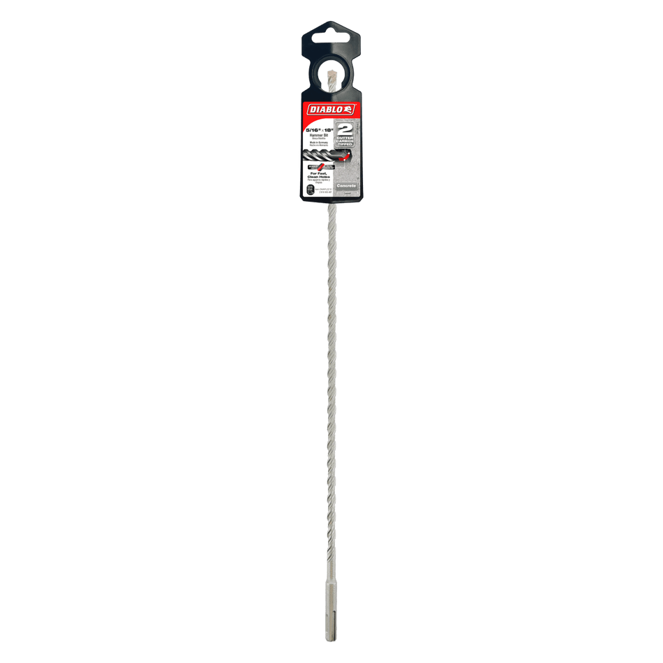 5/16" x 16" x 18" SDS - Plus 2 - Cutter Carbide - Tipped Hammer Drill Bit - AAA Industrial Supply