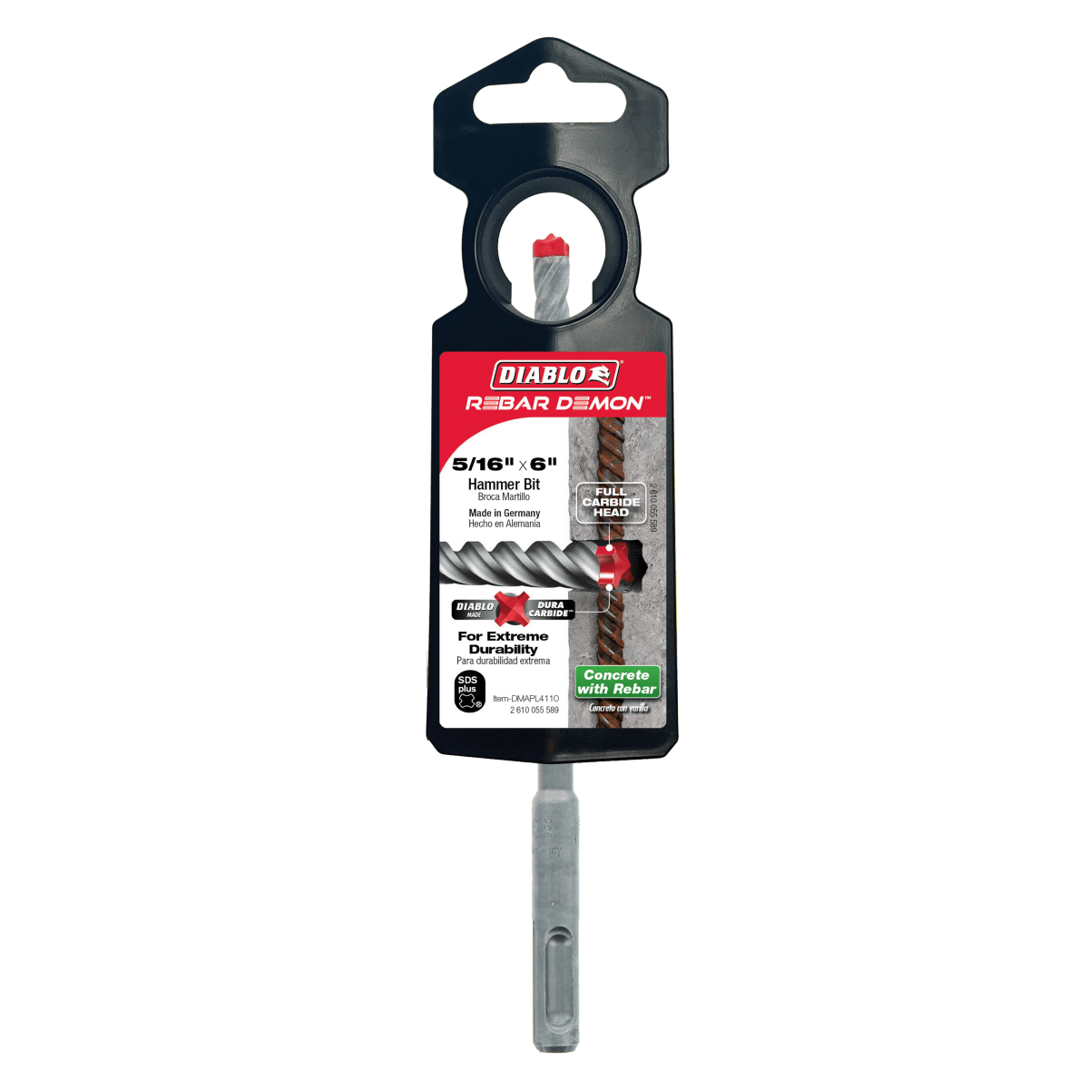 5/16" x 4" x 6" Rebar Demon™ SDS - Plus 4 - Cutter Full Carbide Head Hammer Drill Bit - AAA Industrial Supply
