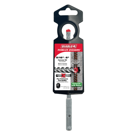 5/16" x 4" x 6" Rebar Demon™ SDS - Plus 4 - Cutter Full Carbide Head Hammer Drill Bit - AAA Industrial Supply