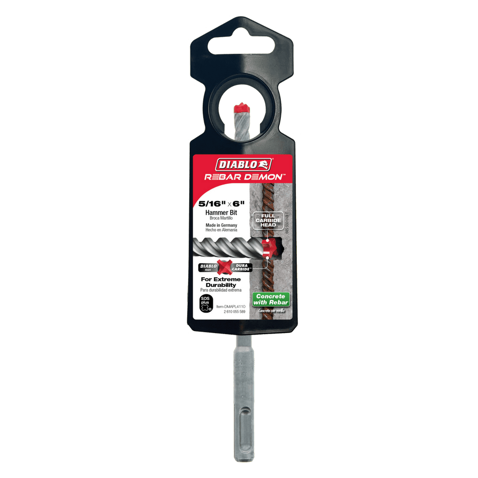 5/16" x 4" x 6" Rebar Demon™ SDS - Plus 4 - Cutter Full Carbide Head Hammer Drill Bit - AAA Industrial Supply
