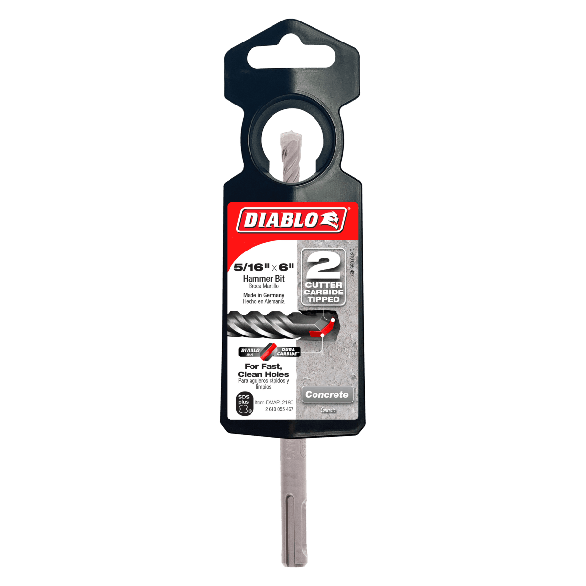 5/16" x 4" x 6" SDS - Plus 2 - Cutter Carbide - Tipped Hammer Drill Bit - AAA Industrial Supply