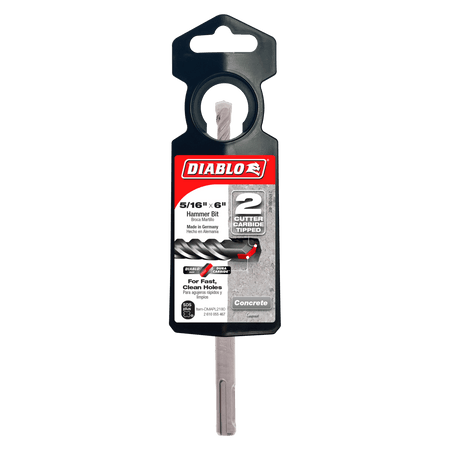 5/16" x 4" x 6" SDS - Plus 2 - Cutter Carbide - Tipped Hammer Drill Bit - AAA Industrial Supply