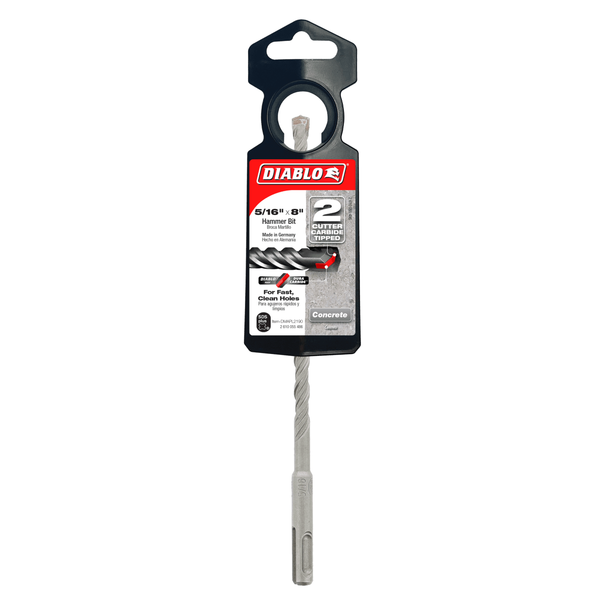 5/16" x 6" x 8" SDS - Plus 2 - Cutter Carbide - Tipped Hammer Drill Bits - AAA Industrial Supply