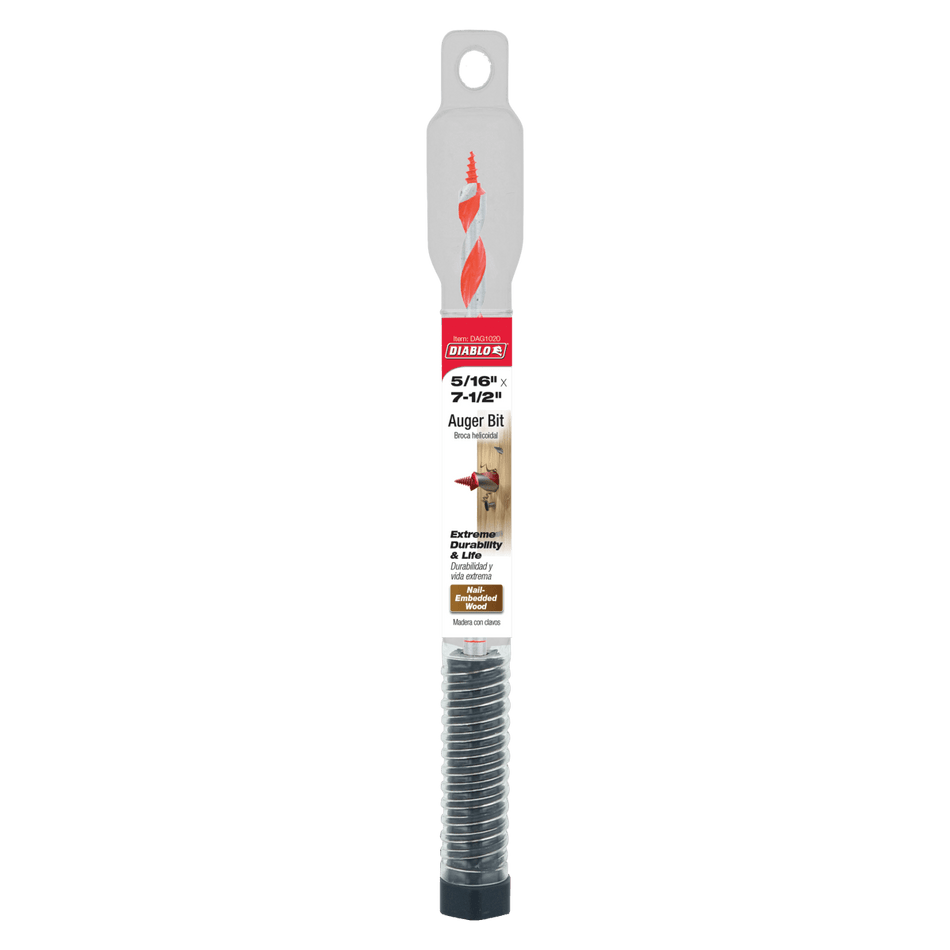 5/16" x 7 - 1/2" Auger Bit for Wood & Nail - Embedded Wood - AAA Industrial Supply