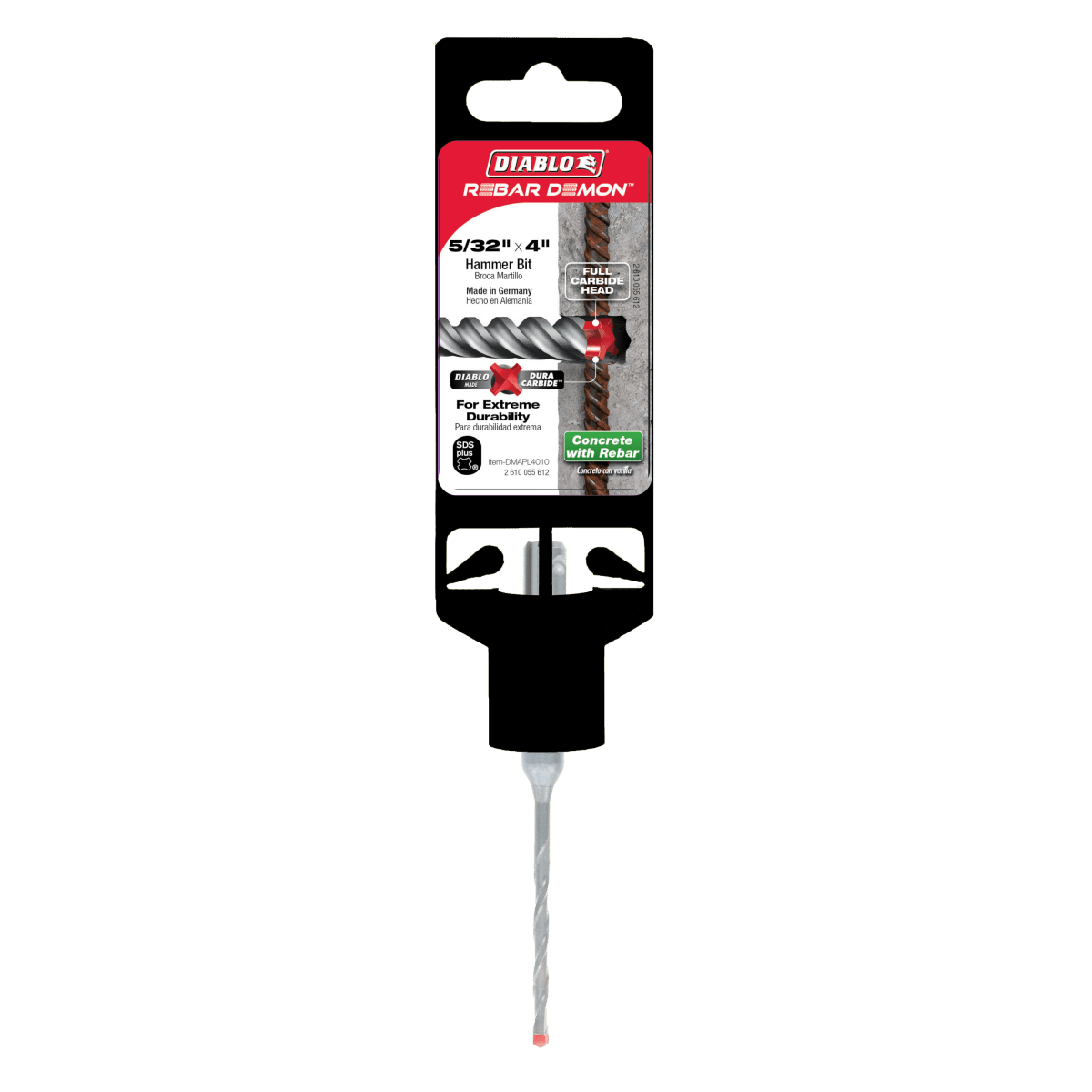 5/32" x 2" x 4" Rebar Demon™ SDS - Plus 4 - Cutter Full Carbide Head Hammer Drill Bit - AAA Industrial Supply