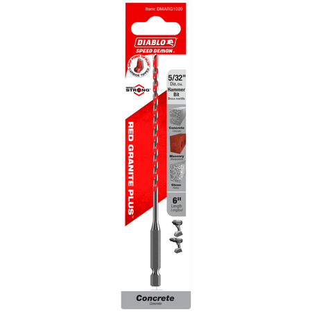 5/32" x 3" x 6" SPEEDemon™ Red Granite PLUS™ Carbide - Tipped Hammer Drill Bit - AAA Industrial Supply