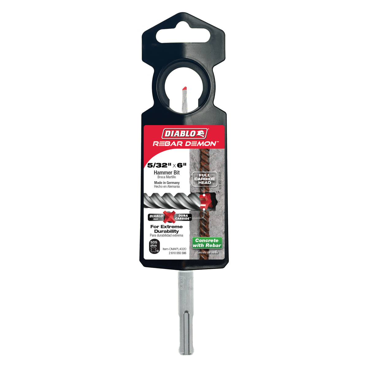 5/32" x 4" x 6" Rebar Demon™ SDS - Plus 4 - Cutter Full Carbide Head Hammer Drill Bit - AAA Industrial Supply