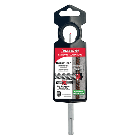 5/32" x 4" x 6" Rebar Demon™ SDS - Plus 4 - Cutter Full Carbide Head Hammer Drill Bit - AAA Industrial Supply
