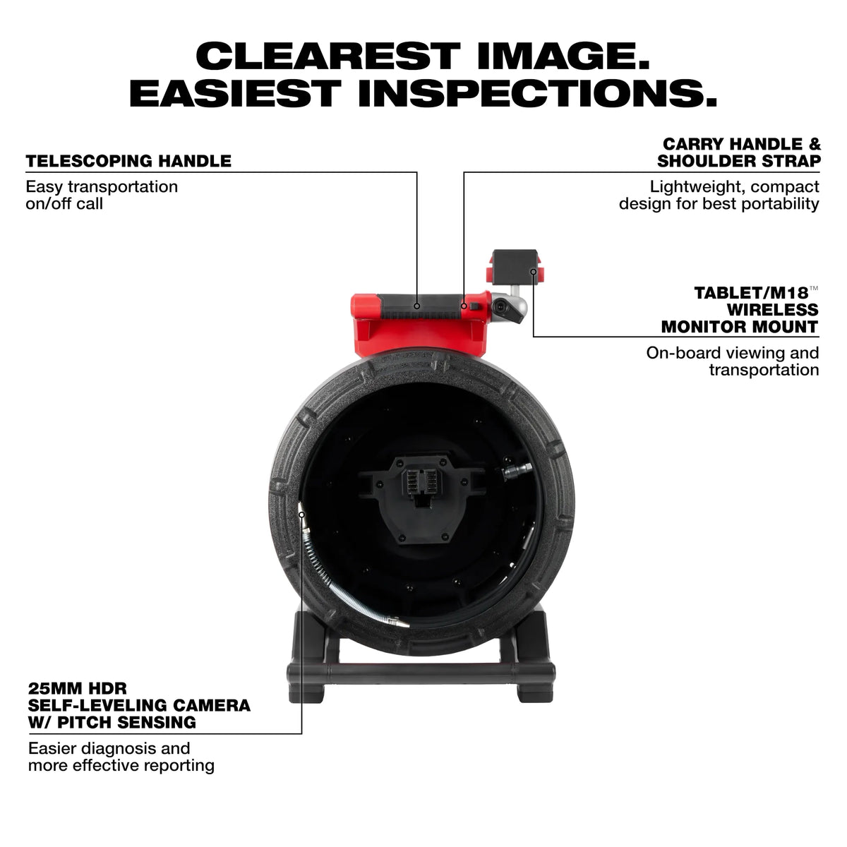 Milwaukee 100’ Flexible Modular Pipeline Inspection Reel