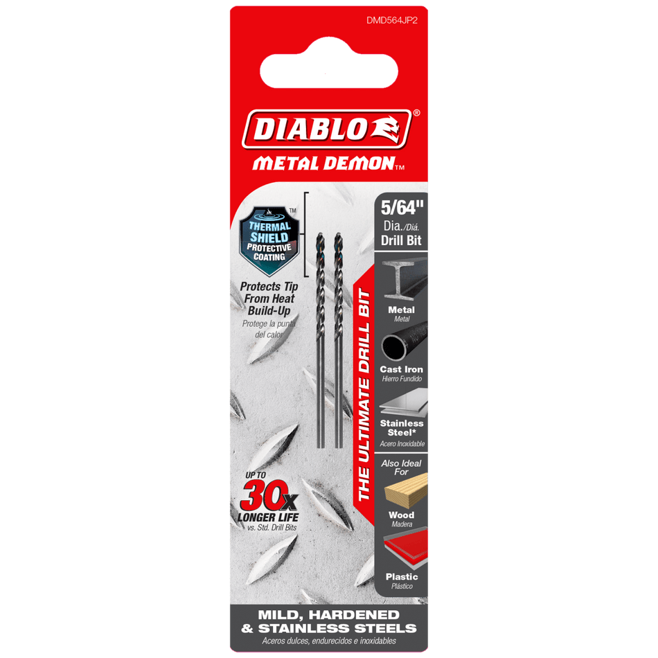 5/64" Metal Demon™ Drill Bits for Mild, Hardened and Stainless Steels (2 - pk) - AAA Industrial Supply