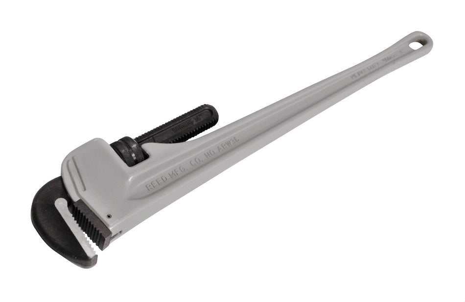 Heavy-Duty Straight Pipe Wrench, 36 in OAL, 1/4 to 5 in Jaw, Aluminum Jaw