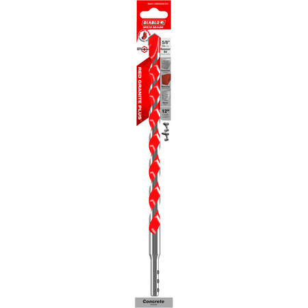 5/8" x 12" x 10" SPEEDemon™ Red Granite PLUS™ Carbide - Tipped Hammer Drill Bit - AAA Industrial Supply