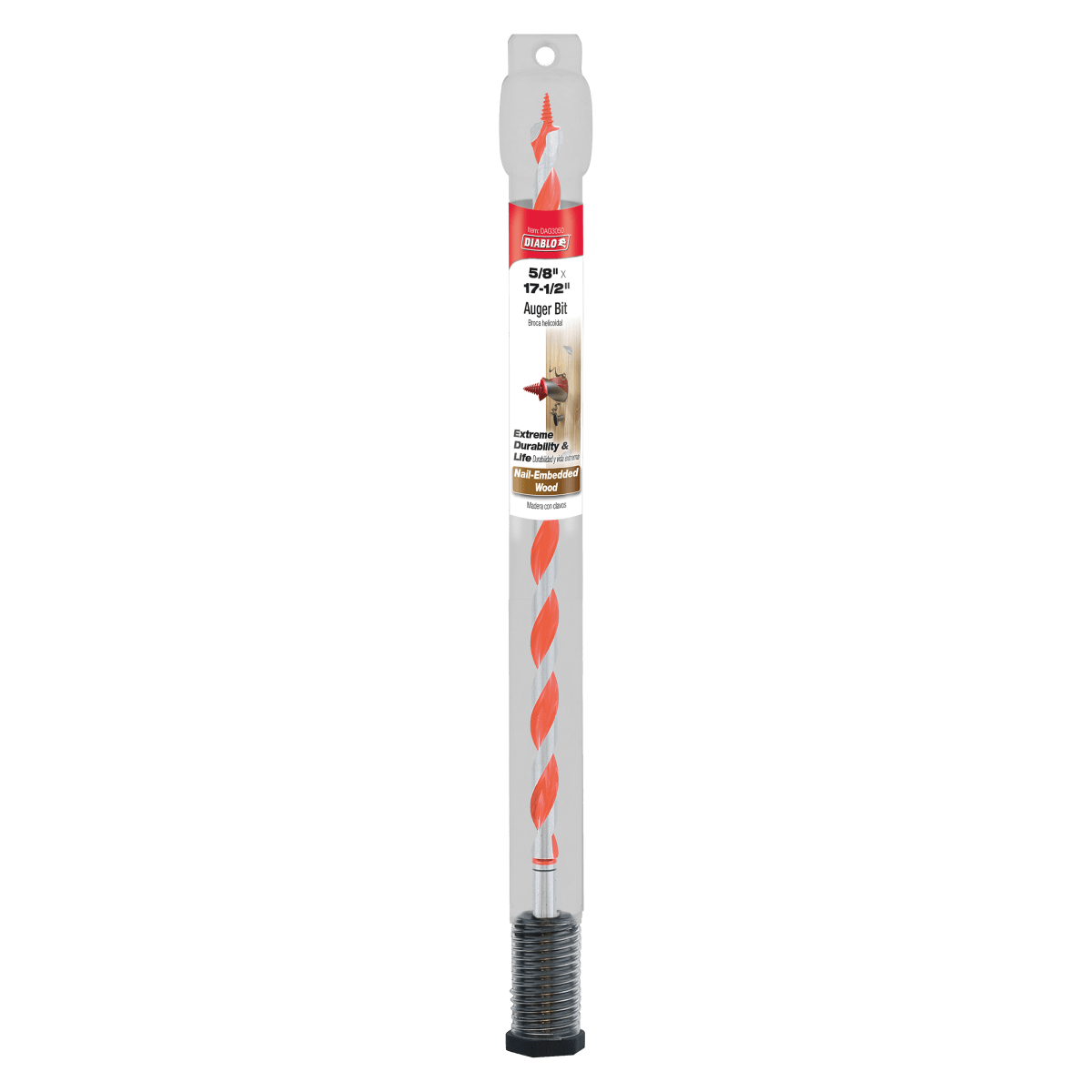 5/8" x 17 - 1/2" Auger Bit for Wood & Nail - Embedded Wood - AAA Industrial Supply