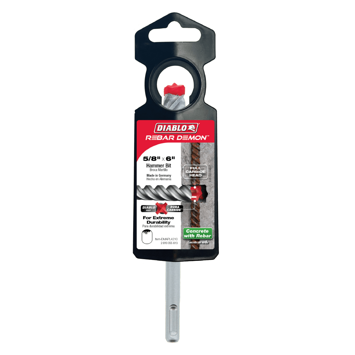 5/8" x 4" x 6" Rebar Demon™ SDS - Plus 4 - Cutter Full Carbide Head Hammer Drill Bit - AAA Industrial Supply