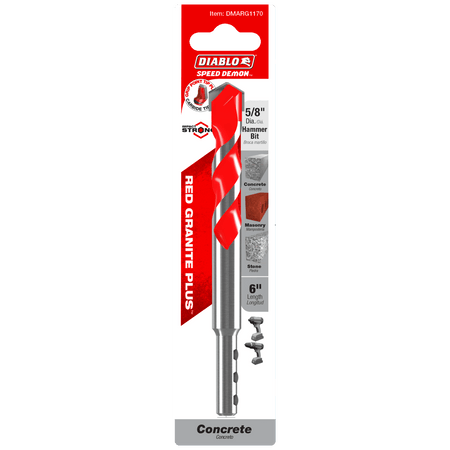 5/8" x 4" x 6" SPEEDemon™ Red Granite PLUS™ Carbide - Tipped Hammer Drill Bit - AAA Industrial Supply